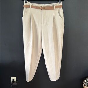 Zara Pleated Trouser with Tan Belt